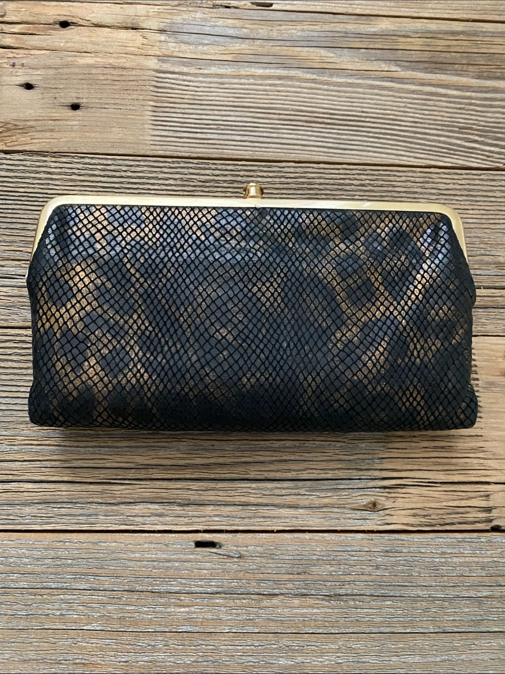Hobo Lauren Clutch in Metallic Snakeskin. - Picture 2 of 11